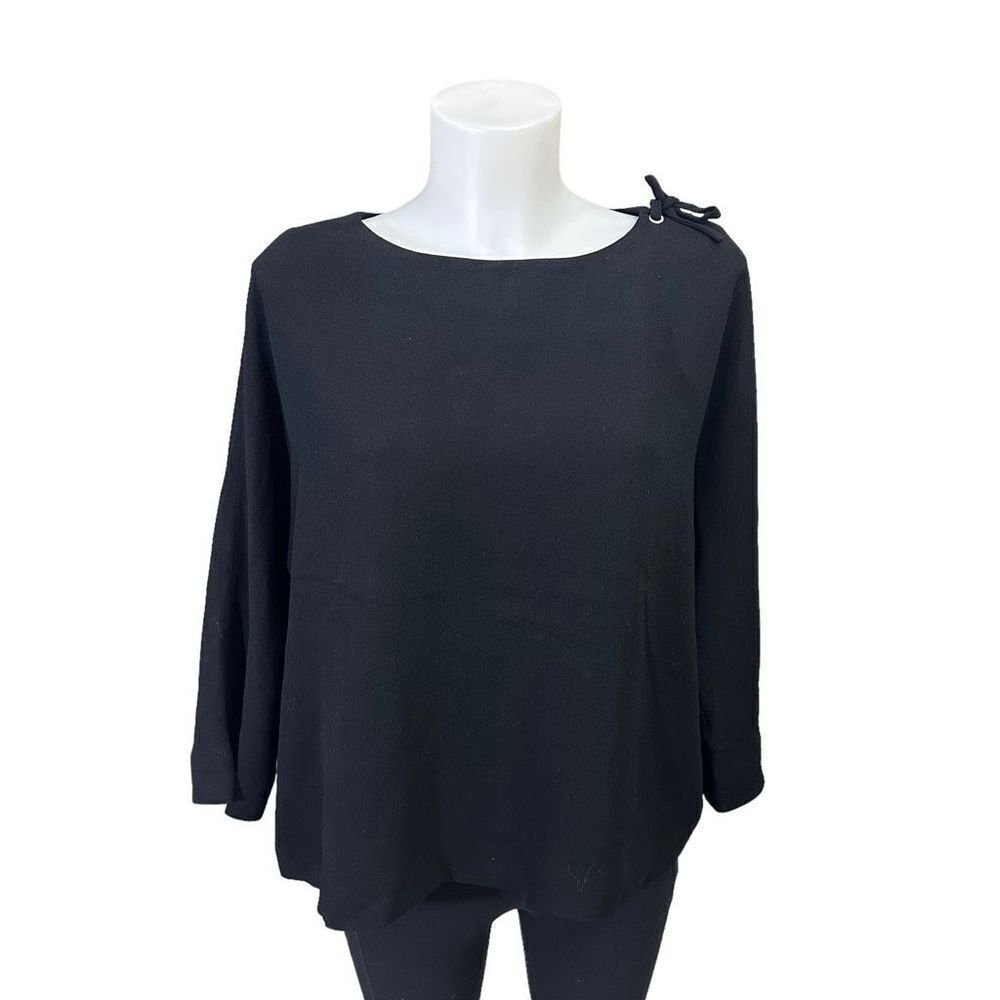 GERARD DAREL Black 3/4 Sleeve Boxy Blouse size 40 ( large)‎